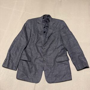 Canda 100% Pure Wool Tweed Blazer Men 44 Grey Plaid Sport Coat Vintage Vibe